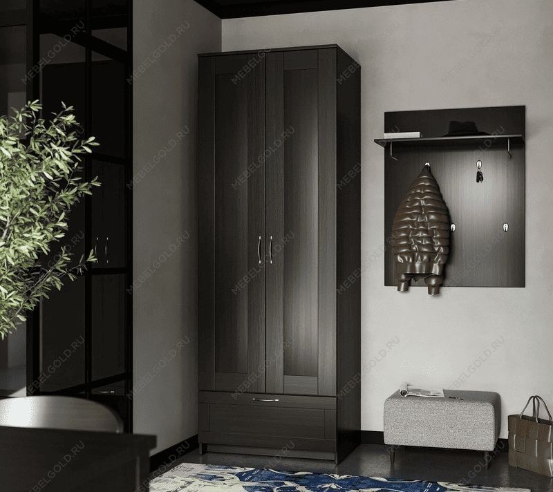 БРИМНЭС / СИРИУС Шкаф двухстворчатый ИКЕА / IKEA с выдвижным ящиком Дуб Венге | изображение 4