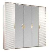 Шкаф Лара 5-дверный белый глянец