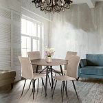 Стул обеденный La Rousse (2 шт. в упаковке), NEW, велюр, бежевый/черный, 7, 45х55х93 см | изображение 14