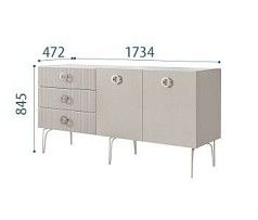 Комод 1.6м Bogemia Fillini (Шелк) (Novabuk/Хром) БМКМ-4(Fi)