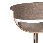 Барный стул VIMTA (mod.4021S), металл/дерево/ткань, 60х51х91,5-112,5 см, выс. сид. 61,5-82,5 см, бежевый/натур./хром, Aimcasa 5 | изображение 9