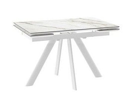 Стол с керамическим покрытием Джейтон-120 (CALAKATTA GOLD ST CER/Белый) 120(30+30)х80
