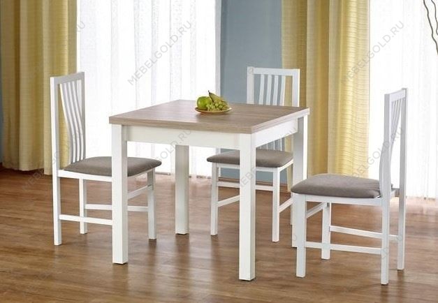 Стол обеденный Halmar GRACJAN раскладной (дуб сонома/белый) 80-160/80/76 | изображение 2