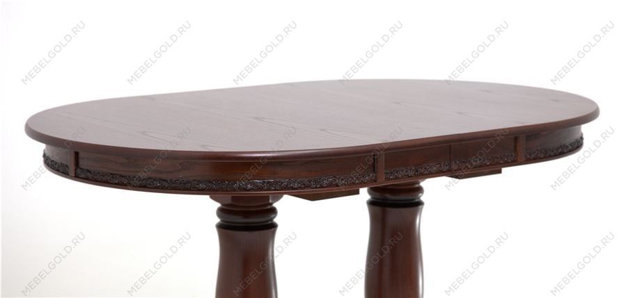 Стол Овал Милорд (80х120х160) Темный орех + патина черная. | изображение 1