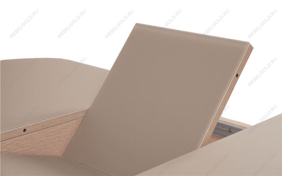 Стол Корсика 110 (110/141,5 х 70/стекло MATTE каппучино/ЛДСП Дуб выбеленный) | изображение 3