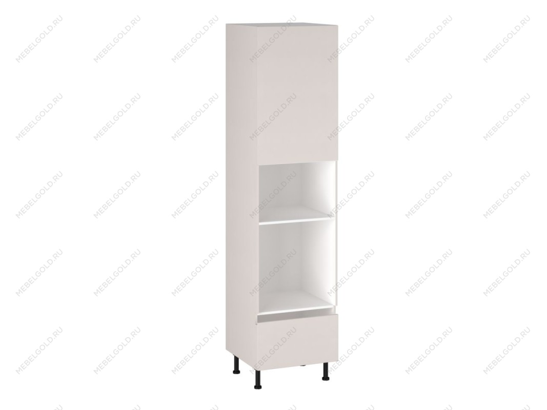 Шкаф-пенал 960 П-1 бока МДФ, Виста (600*586*2456) Экокожа Белый, 26281