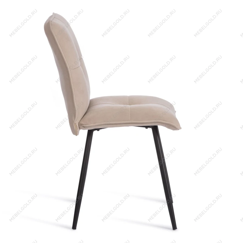 Стул обеденный Sweet, флок, бежевый/черный, 7, 46х55х88 | изображение 1