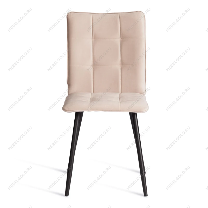 Стул обеденный Bari (2 шт. в упаковке), LT, велюр, бежевый/черный, 7, 41х55х89 см | изображение 4