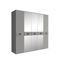 Шкаф 5-ти дв. с зеркалами Bogemia Farfalle (Серый/Черный) БМШ1/5(Fa)