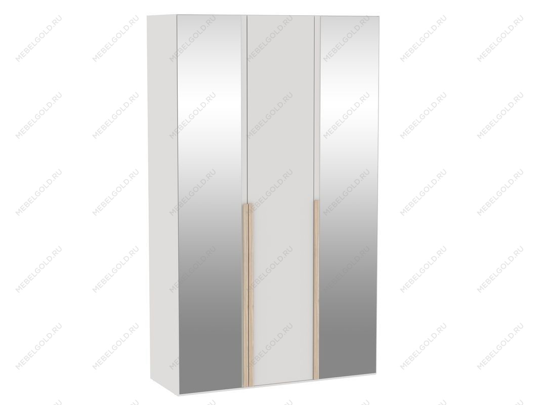 Шкаф 3-дверный с комбинированными дверями 2, Аврора (1362*522*2304) Дуб Мария/Кашемир