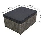 Набор мебели Драмен арт.GS009 серо-коричневый, серый (стол, 2 угл.кресла, 2 пуфа, ротанг серо-корич, подушки серые) | изображение 8