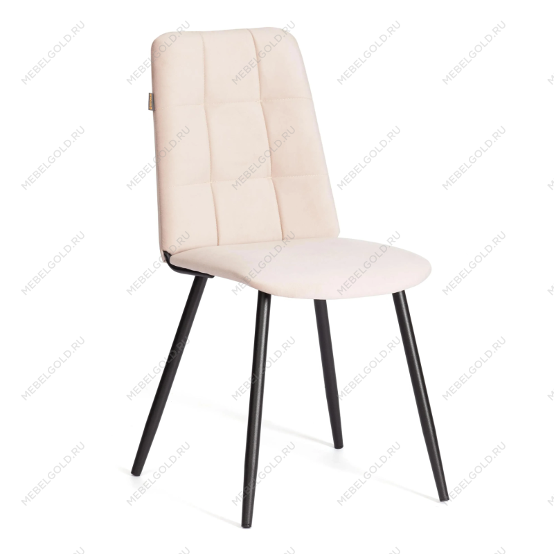 Стул обеденный Asti (2 шт. в упаковке), TREND, велюр, бежевый/черный, 7, 50х55х93