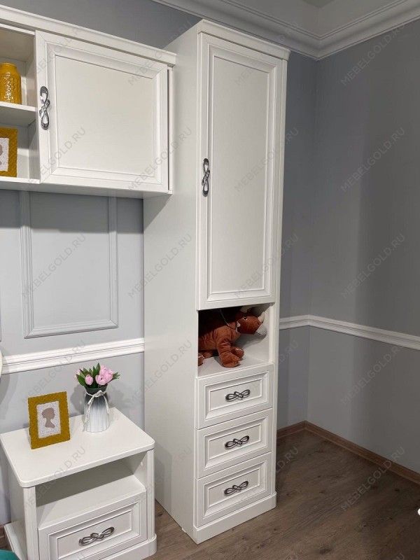 Шкаф детский Мишель 1-ств без зеркал белый матовый | изображение 3