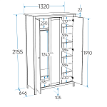 САГА шкаф 3 двери с зеркалом белый | изображение 3