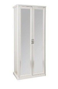 Шкаф Мишель 2-дверный с зеркалом белый матовый