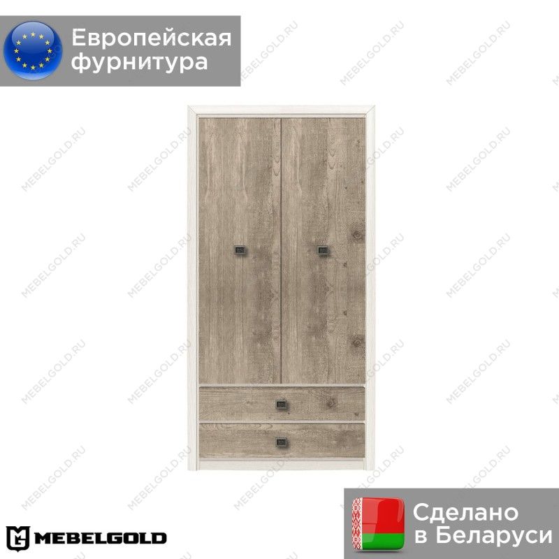 Шкаф платяной Коен SZF2D2S ясень снежный | изображение 1