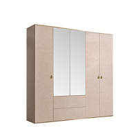 Шкаф 5-ти дверный с зеркалом, с ящиками Римини (Латте/Золото) РМШ1/51