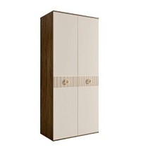 Шкаф 2-х дверный Bogemia Woodline Fi (Слоновая кость/Золото) БМШ2/2