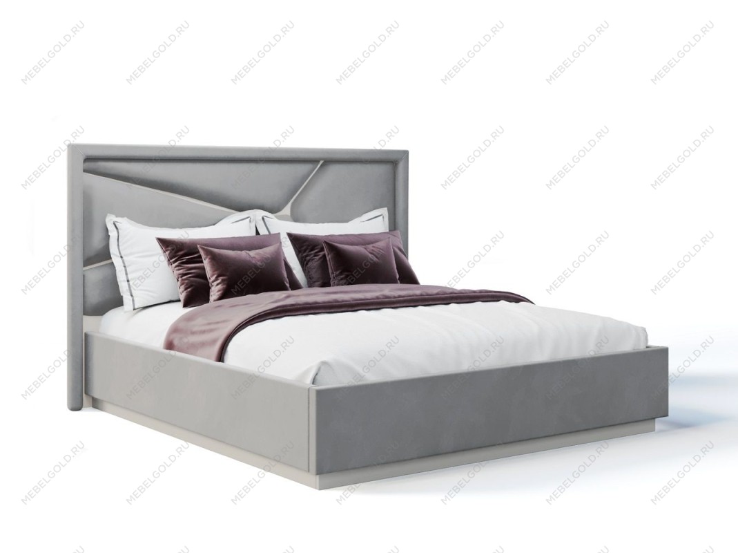Кровать Лейла 180х200 светло серый камень