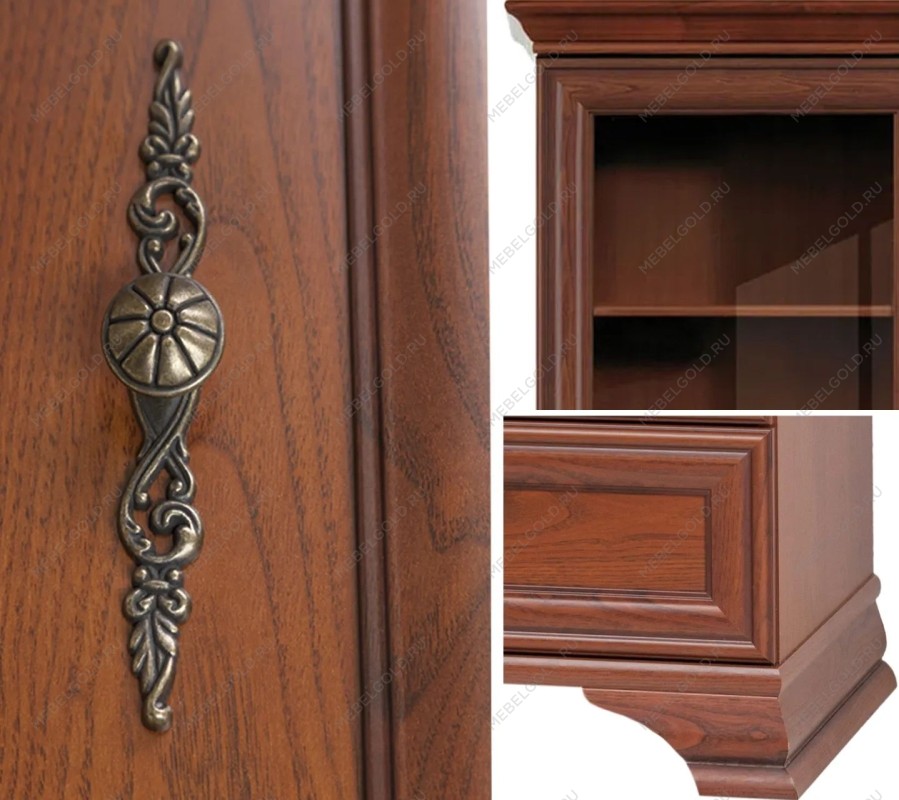 Шкаф с витриной Кентаки REG1W1S каштан - Выставка Балашиха | изображение 3