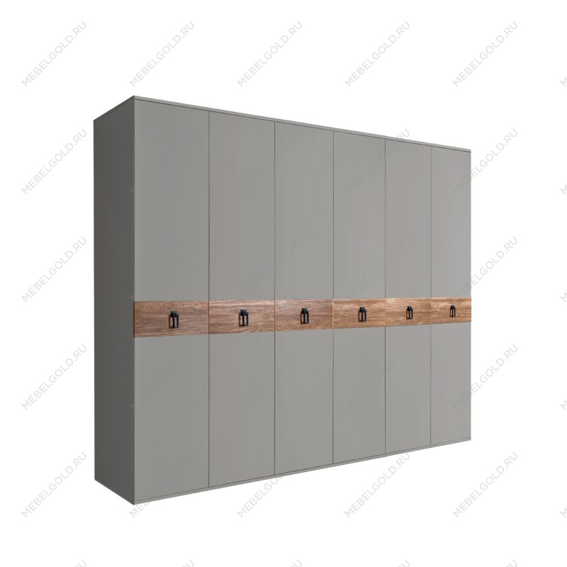 Шкаф 6-ти дв. Bogemia Wood Fa (Серый/Черный) БМШ2/6(Wo)