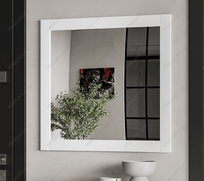 БРИМНЭС / СИРИУС зеркало ИКЕА / IKEA навесное 78х78 белое | изображение 3