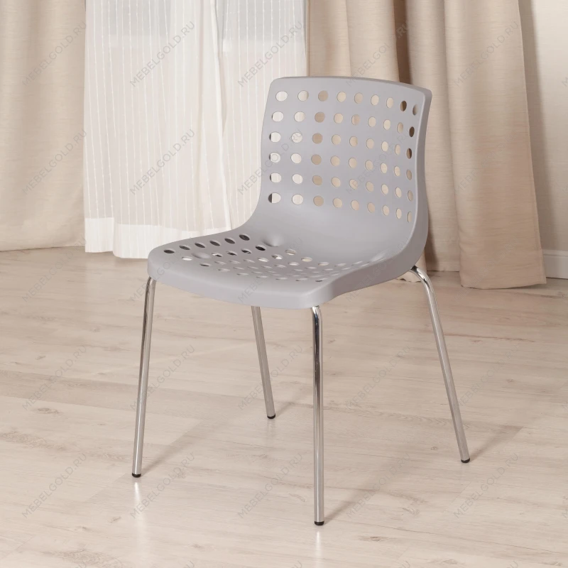 Стул SKALBERG (mod. C-084-A), металл/пластик, 46 х 56 х 79 см, Grey (серый) / Chrome (хром) | изображение 10