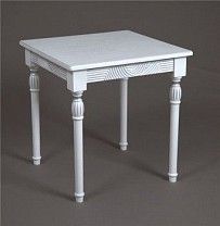 Стол журнальный Мили (белый/патина серебро/53х53хН55)