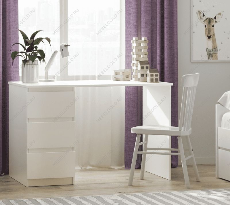 КАСТОР (KULLEN) стол письменный ИКЕА / IKEA 3 ящика 116х65 белый | изображение 6