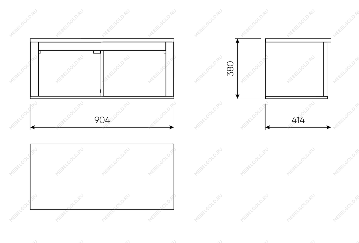 САГА полка навесная 2 секции белая | изображение 1