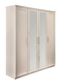 Шкаф Мокко 4-дверный с зеркалом бежевый