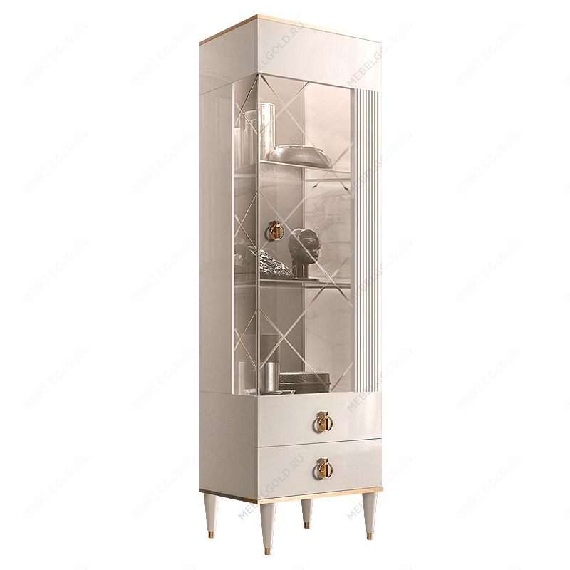 Лобня - Витрина 1-ств. (правая) Римини СОЛО (слоновая кость золото) РМВ1-1С (s)