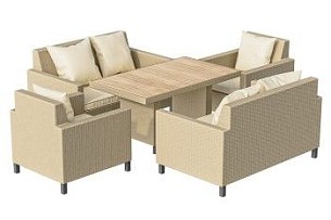 Комплект плетеной мебели MOKKA BELLA Family, соломенный