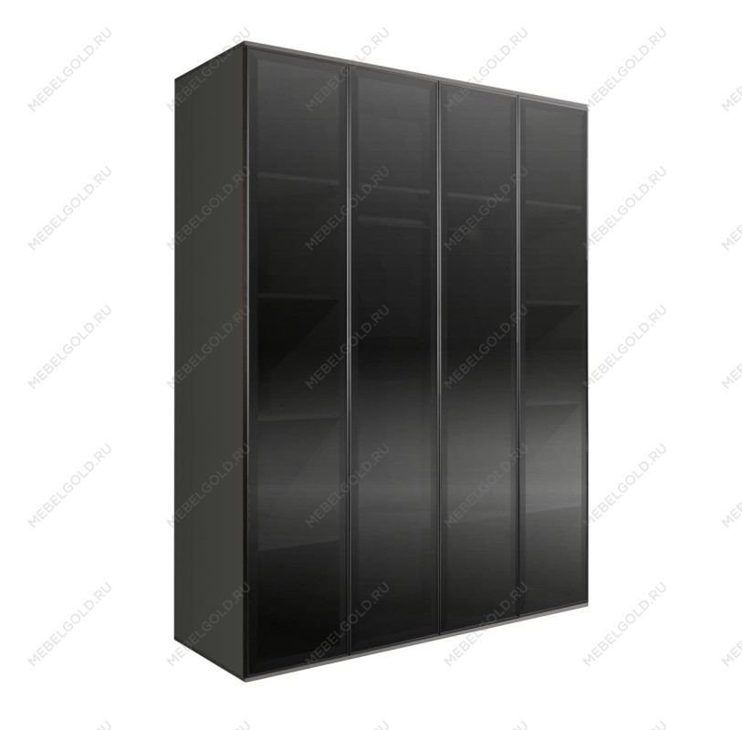 Шкаф 4-х дверный Bogemia Air (Серый/Черный) БМШ2/4(4)