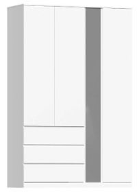 МАЛЬМ / VARMA Стор 144 шкаф распашной с зеркалом 222х144х57, белый