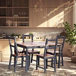Обеденный комплект Соната (стол + 4 стула)/Sonata dining set, массив сосны, стол: 120х75х73см  стул :41х50х95см, антик /графит | изображение 6