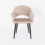 м. Римская - Стул Белладжио бежевый бархат ножки черные | изображение 1