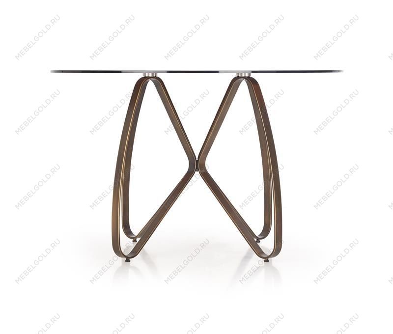Стол обеденный Halmar LUNGO (коричневый/античное золото) | изображение 2