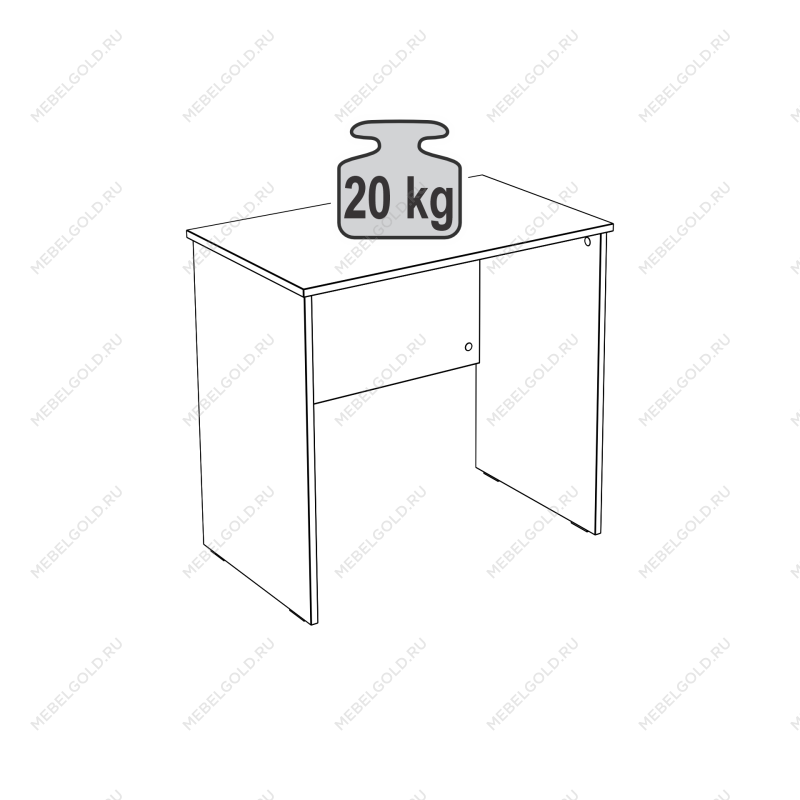 КАСТОР (KULLEN) стол письменный 80х50 серый | изображение 3