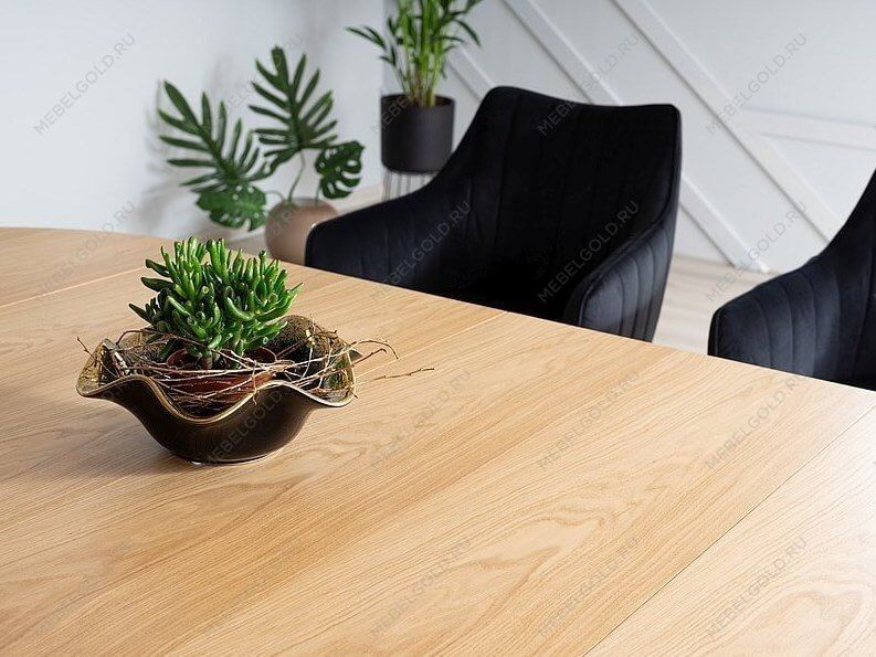 Стол обеденный Signal DOMINGO раскладной (дуб натуральный/черный) | изображение 5