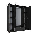 БРИМНЭС / СИРИУС Шкаф ИКЕА / IKEA комбинированный 4 двери и 1 ящик Дуб Венге (с 2 зеркалами) | изображение 2