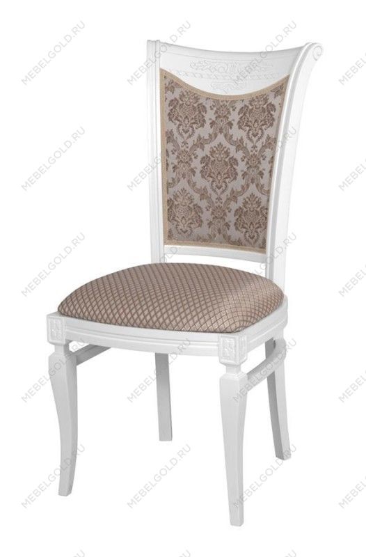 Стул Милорд №11 (Белый/ткань Vatican latte/ Vatican latte com)