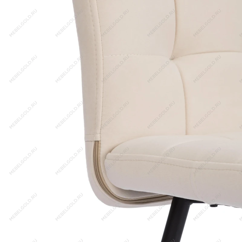 Стул обеденный Medeo, флок, молочный/черный, 4, 47х56х89 | изображение 7