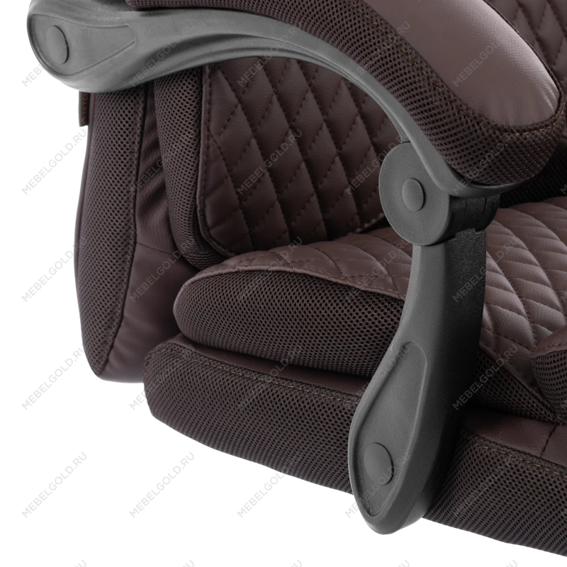 Кресло Chief metalBL, кож/зам/ткань, коричневый/коричневый стеганный, 36-36/36-36 стеганный/TW-24 | изображение 7