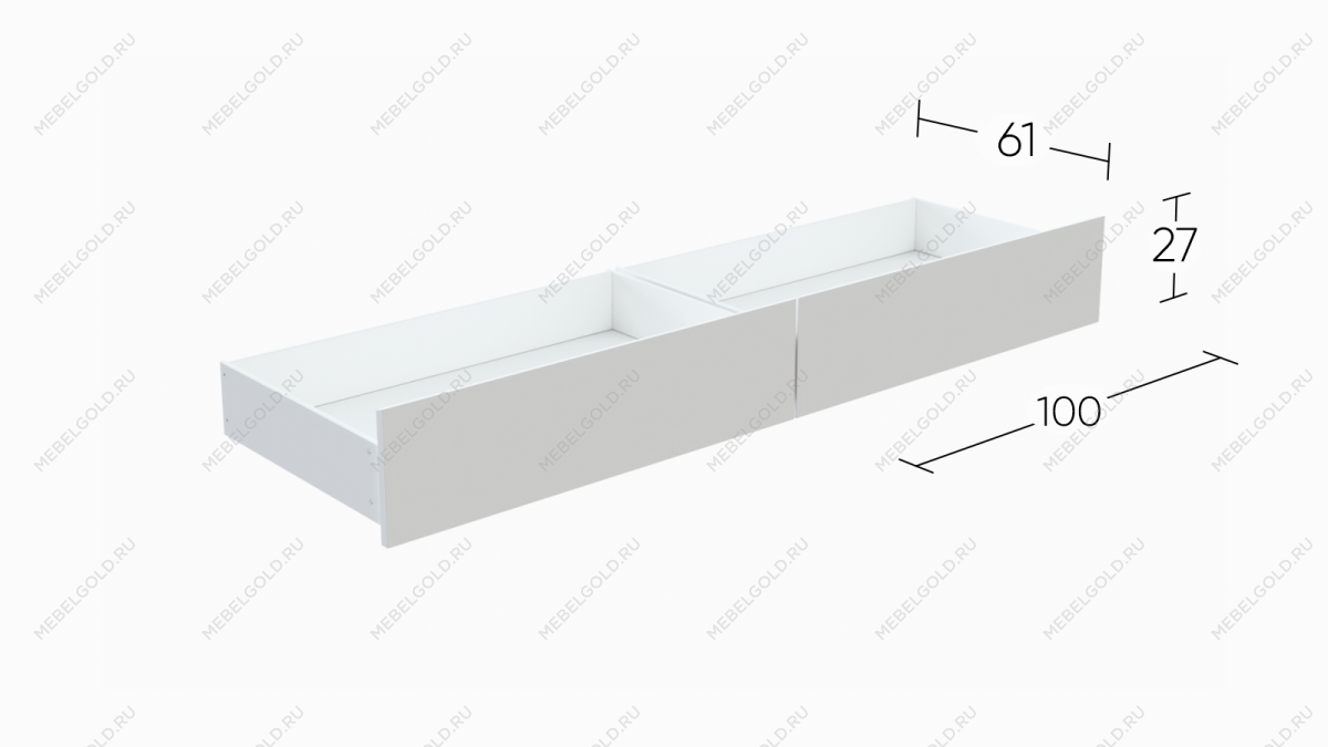 МАЛЬМ / VARMA Сэнгбокс комплект 2-ух выкатных ящиков 100х61х26,5, белый | изображение 2