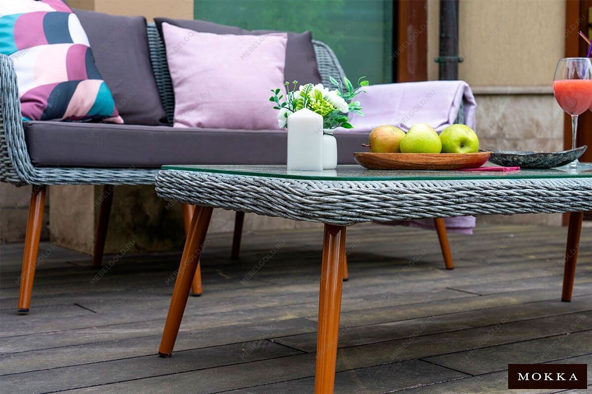 Комплект плетеной мебели MOKKA RIMINI (стол кофейный, 2 кресла, софа 2 х-местная) | изображение 18