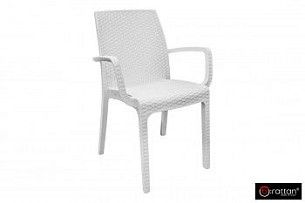 Стул B:rattan INDIANA с подлокотниками, белый