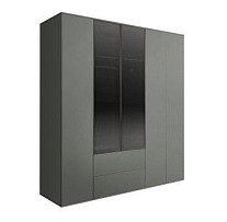 Шкаф 5-ти дв. с ящиками Bogemia Air (Серый/Черный) БМШ2/52(2)