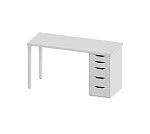 ИНГАР стол письменный ИКЕА / IKEA белый,120x75, с одной тумбой | изображение 2