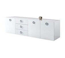 Комод 2.1м Bogemia Fly Fillini (Белый) (Lakobel/Хром) БМКМ-5